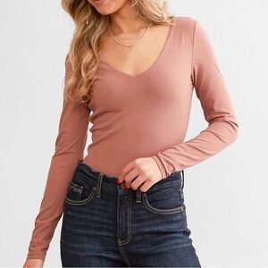 Z Supply Mauve Long Sleeve Bodysuit